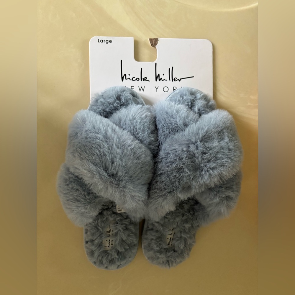 Nicole Miller Faux Fur Slippers